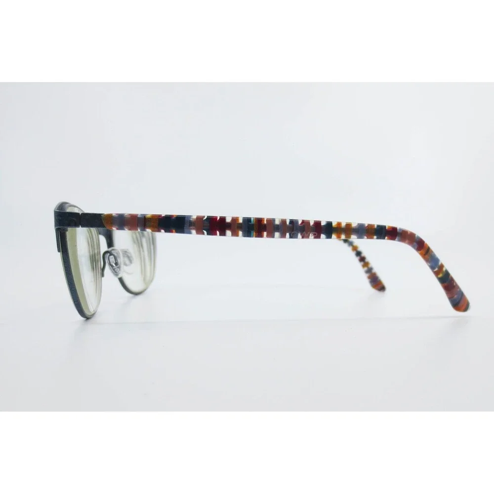 OWP Germany Mod 1421 300 135 Blue Multi Color Striped Eye Glass Frames 48-18-135